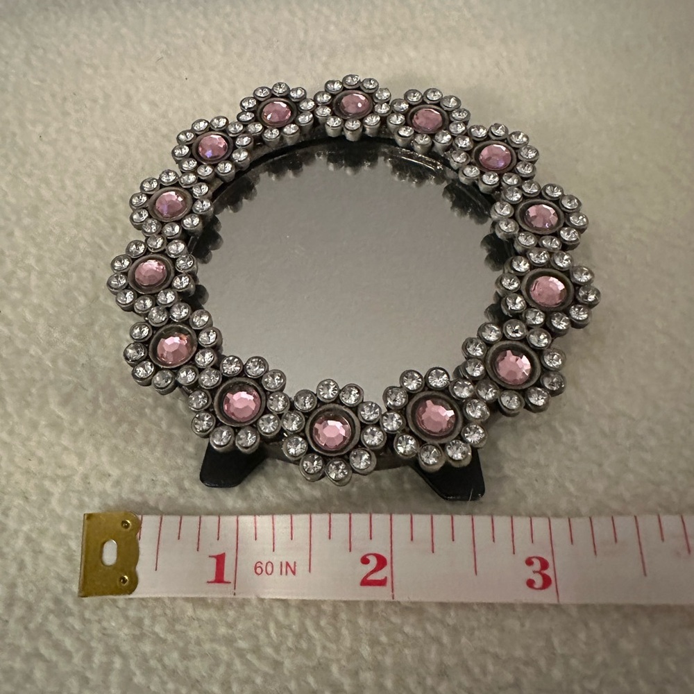 Floral Pink and Silver Decorative Mirror